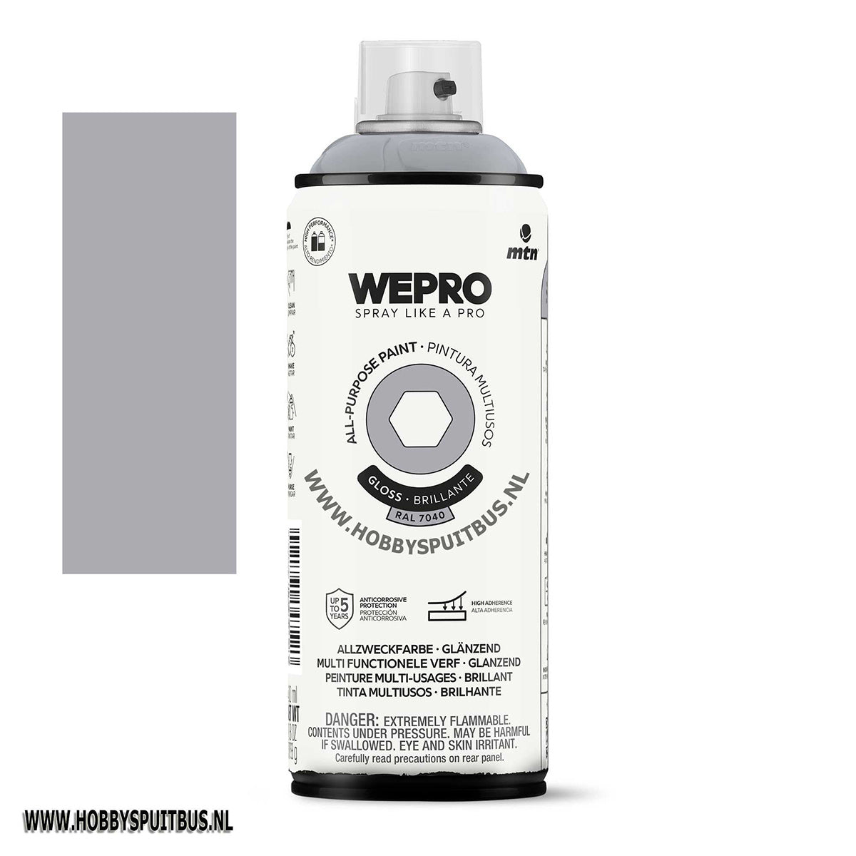 Spuitbus Ral 7040 Grijs 400 ml Glossy