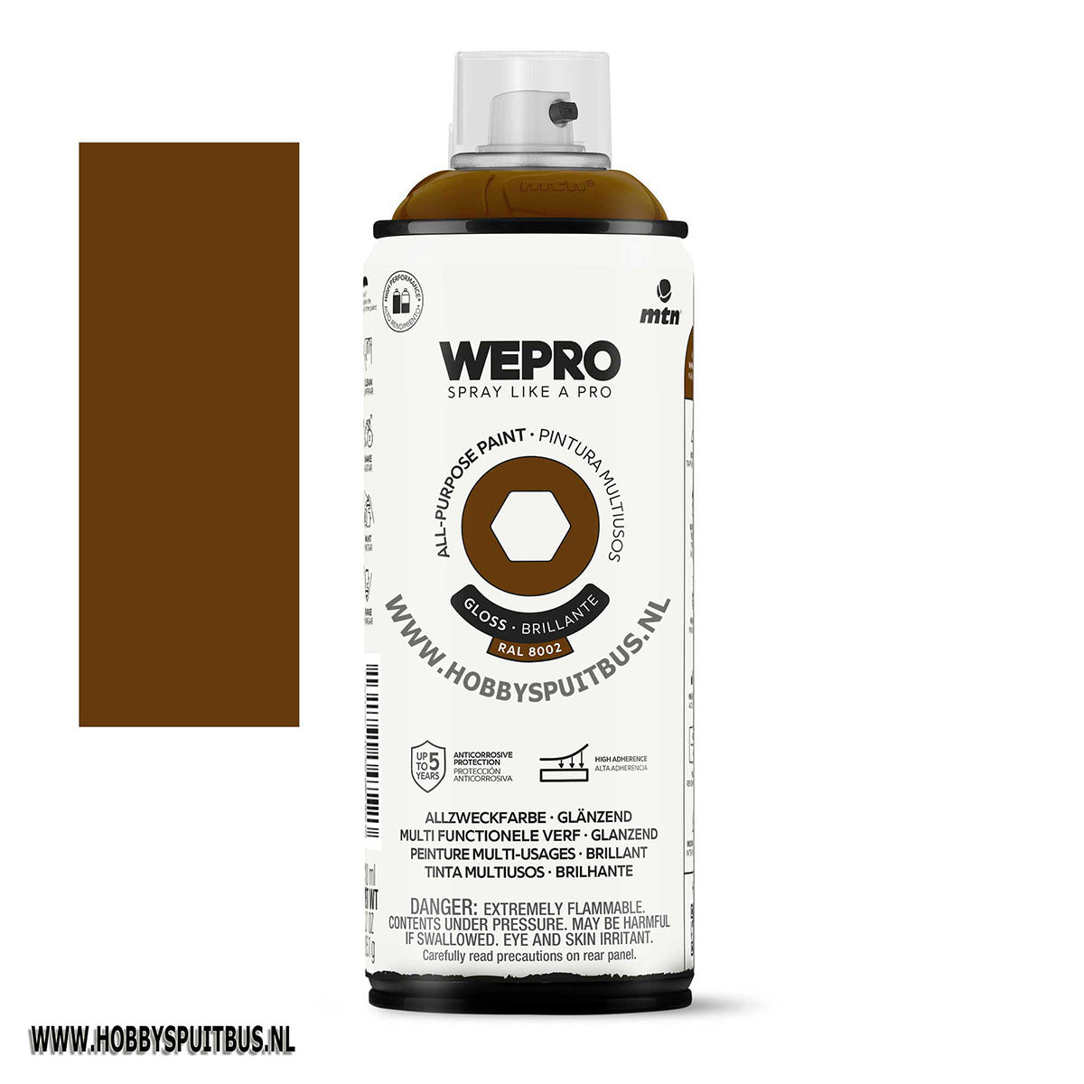 Spuitbus Ral 8002 Signaal bruin gloss 400 ml