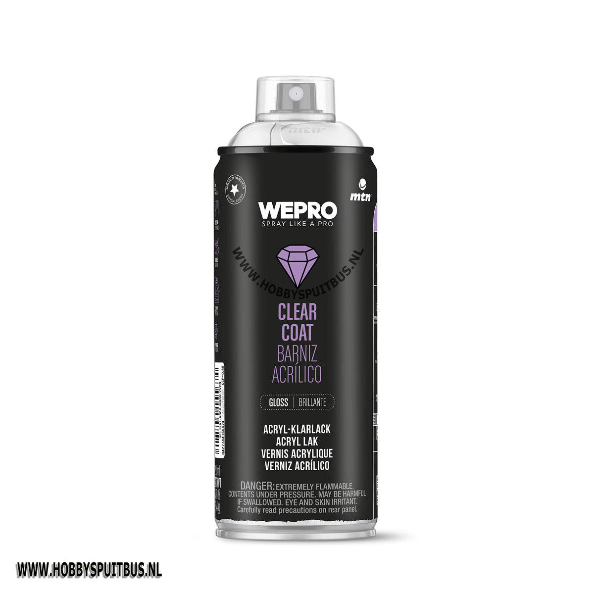 Spuitbus blanke lak gloss inhoud 400 ml.