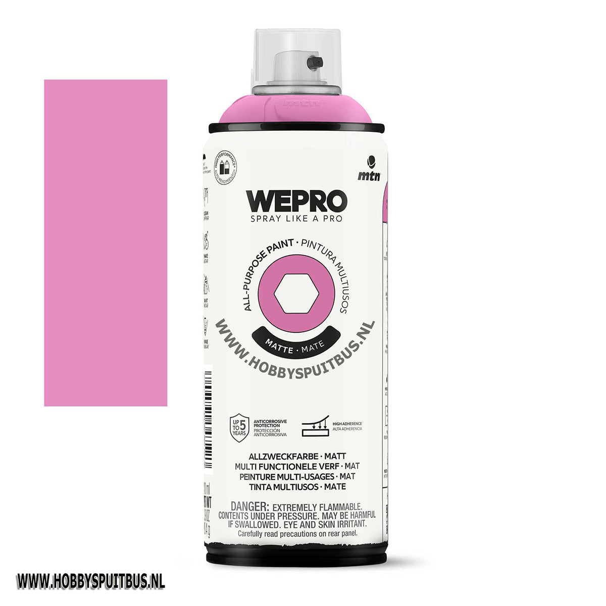 Spuitbus Peppa Pink Roze 400 ml mat