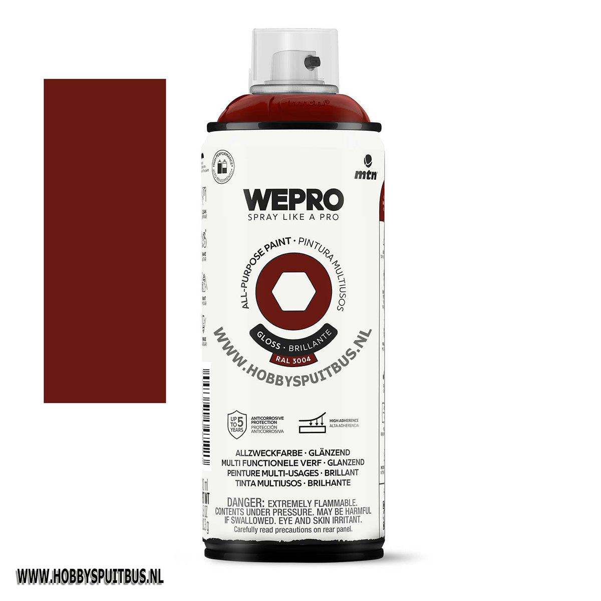 Spuitbus Ral 3004 Purpur Rood 400 ml Glossy