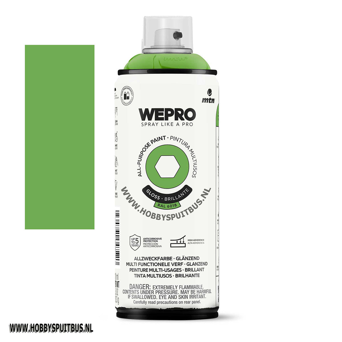 Spuitbus Ral 6018 GeelGroen MTN WEPRO 400 ml