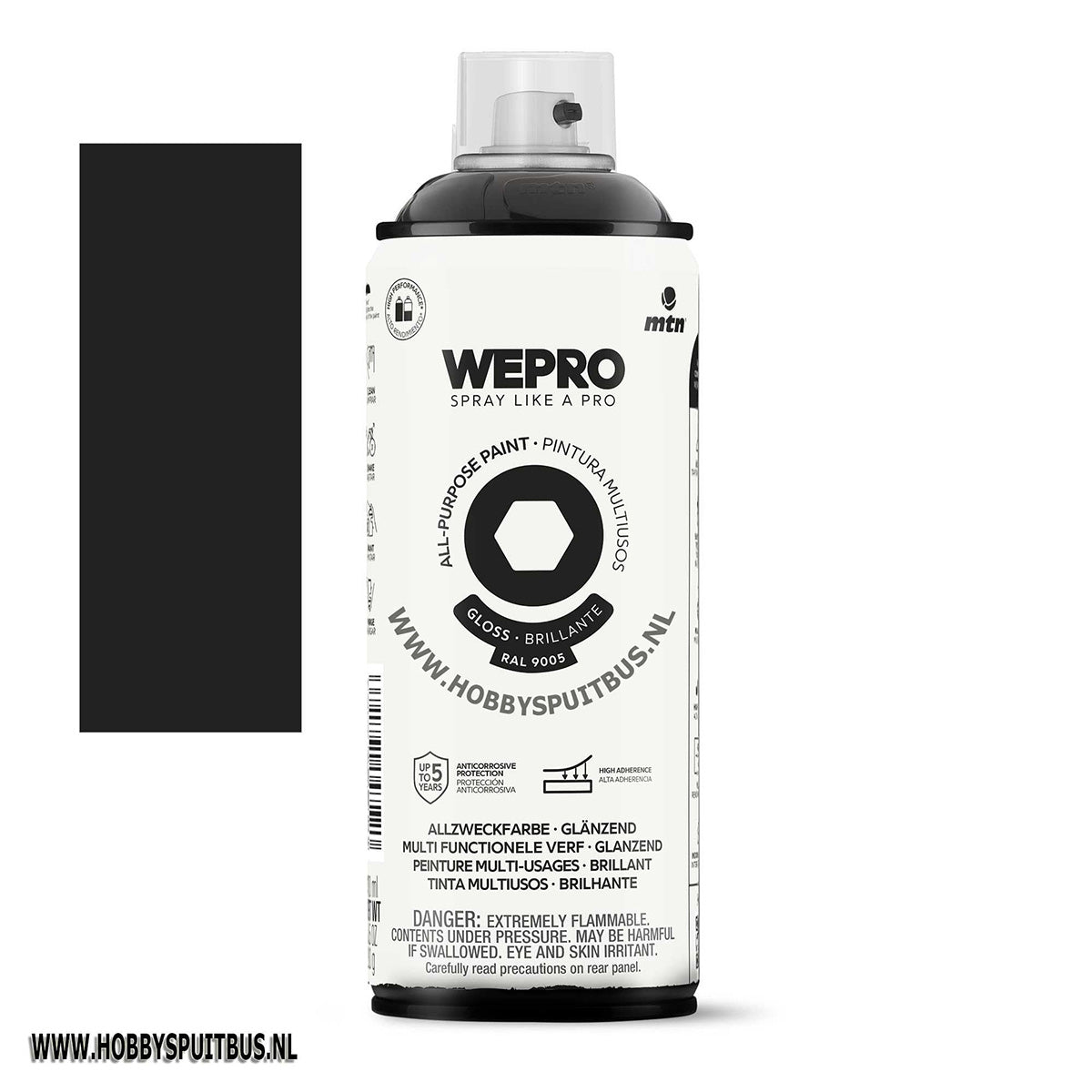 Spuitbus Ral 9005 Zwart 400 ml Glossy