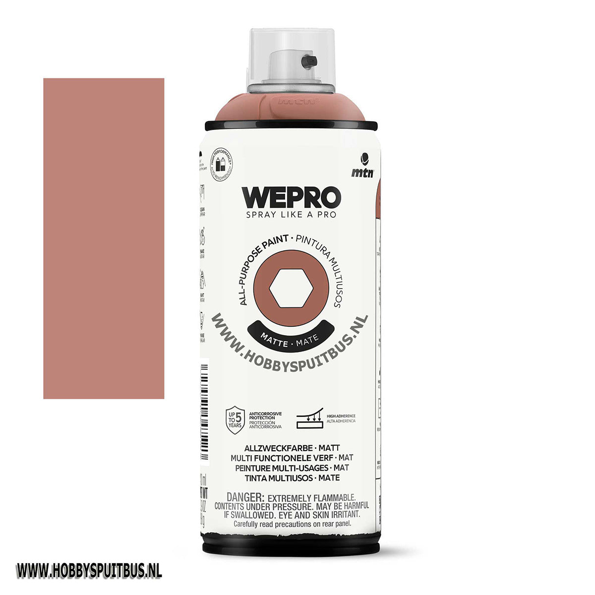 Spuitbus Uluru rood bruin 400 ml mat