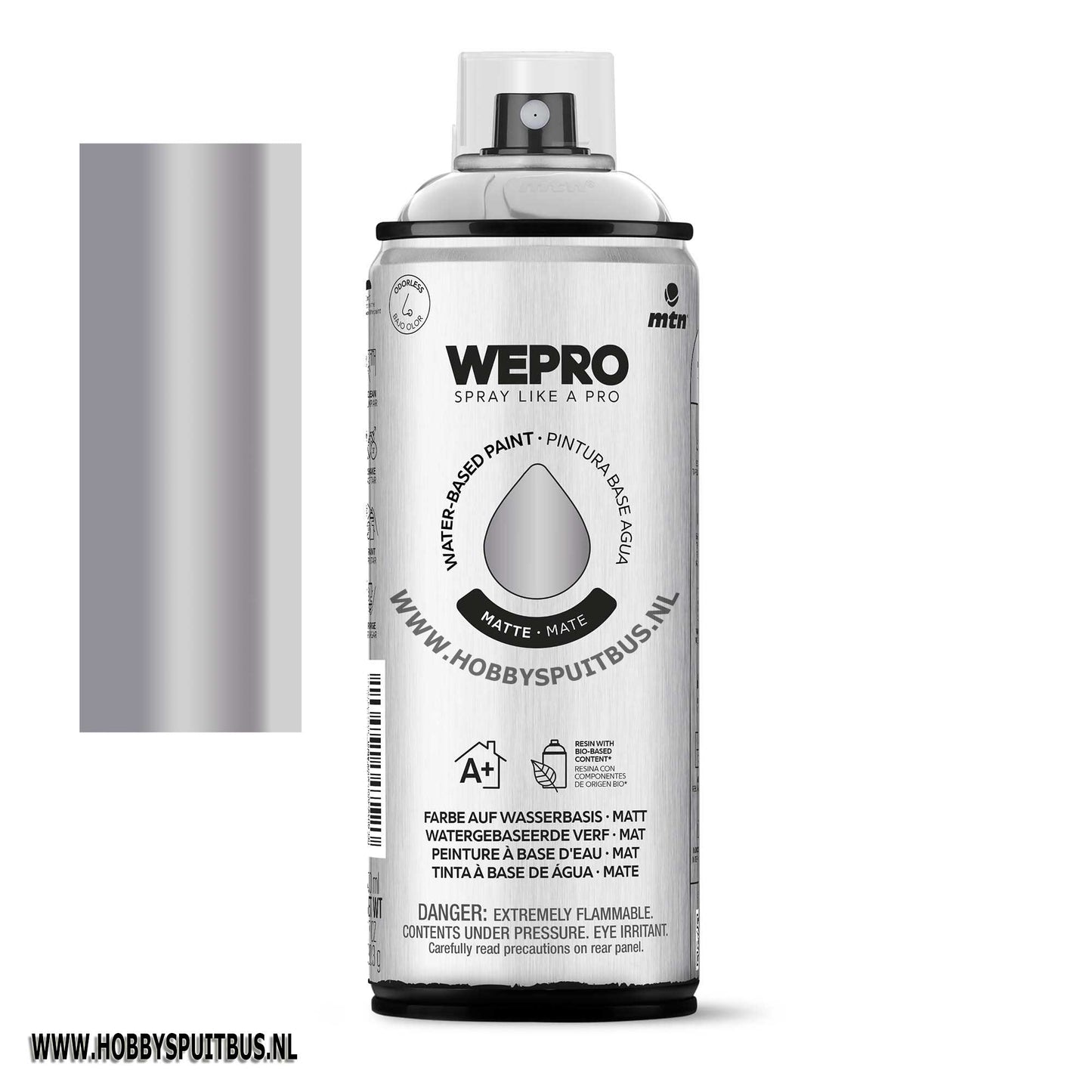 Spuitbus Waterbasis Mat Silver MTN WEPRO