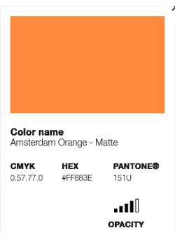 Amasterdam Orange Kleur infomatie