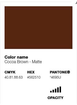 Spuitbus cacao bruin kleur informatie