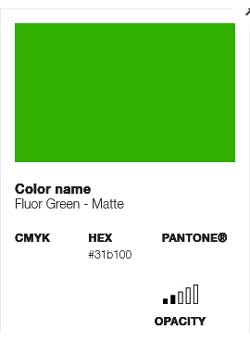 Spuitbus Fluor Groen Kleur informatie