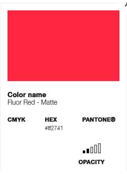 Spuitbus Fluor Rood Kleur informatie