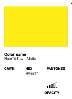 Spuitbus fluor geel kleur informatie