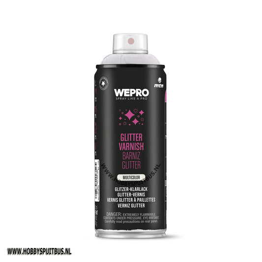 Spuitbus glitter effect multi color inhoud 400 ml.