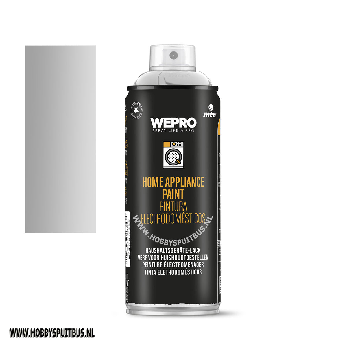 Spuitbus voor huishoudelijke toestellen rvs look 400 ml
