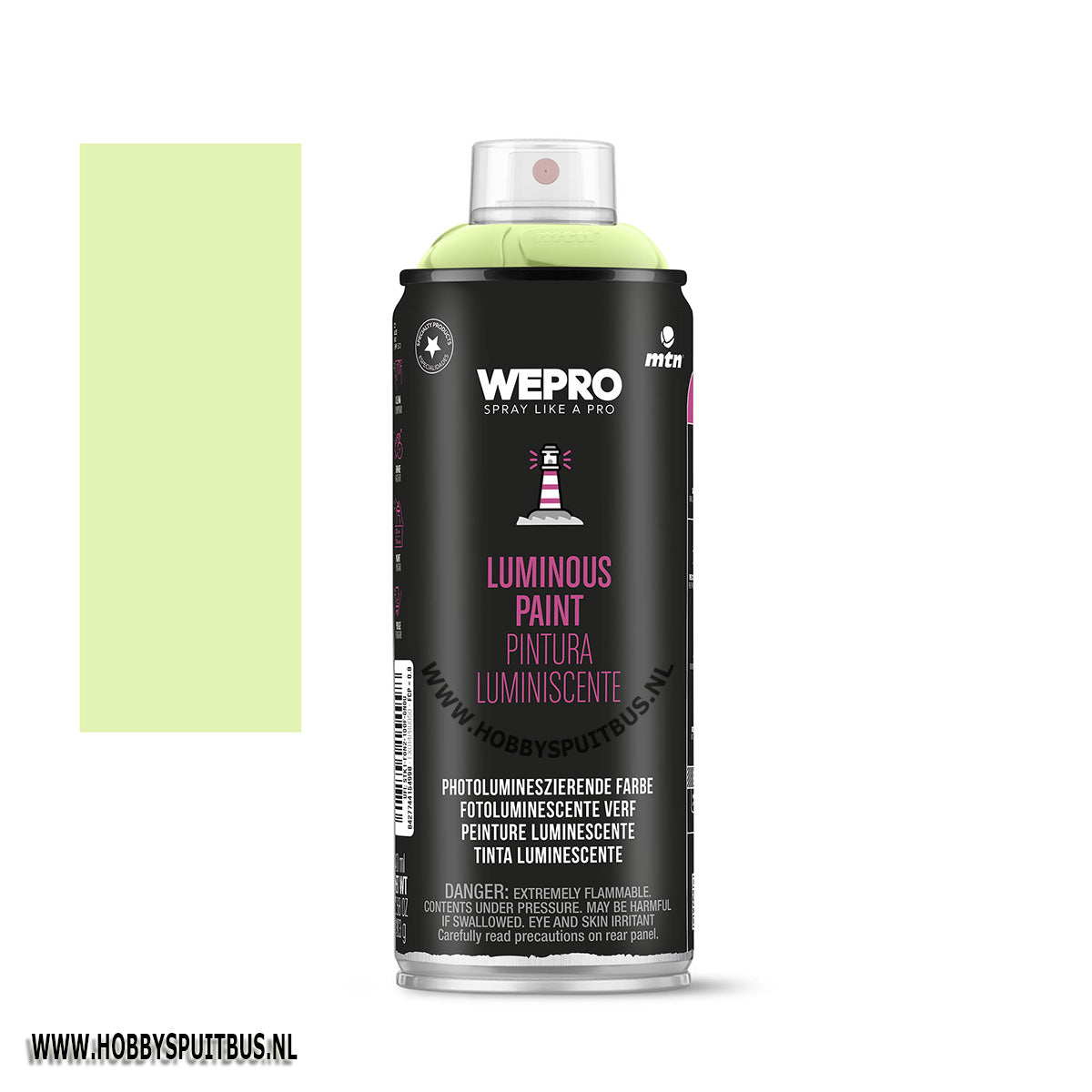 Spuitbus lichtgevende verf mtn wepro 400 ml