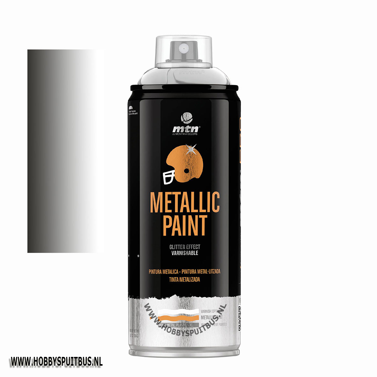 Spuitbus metallic aluminium / zilver