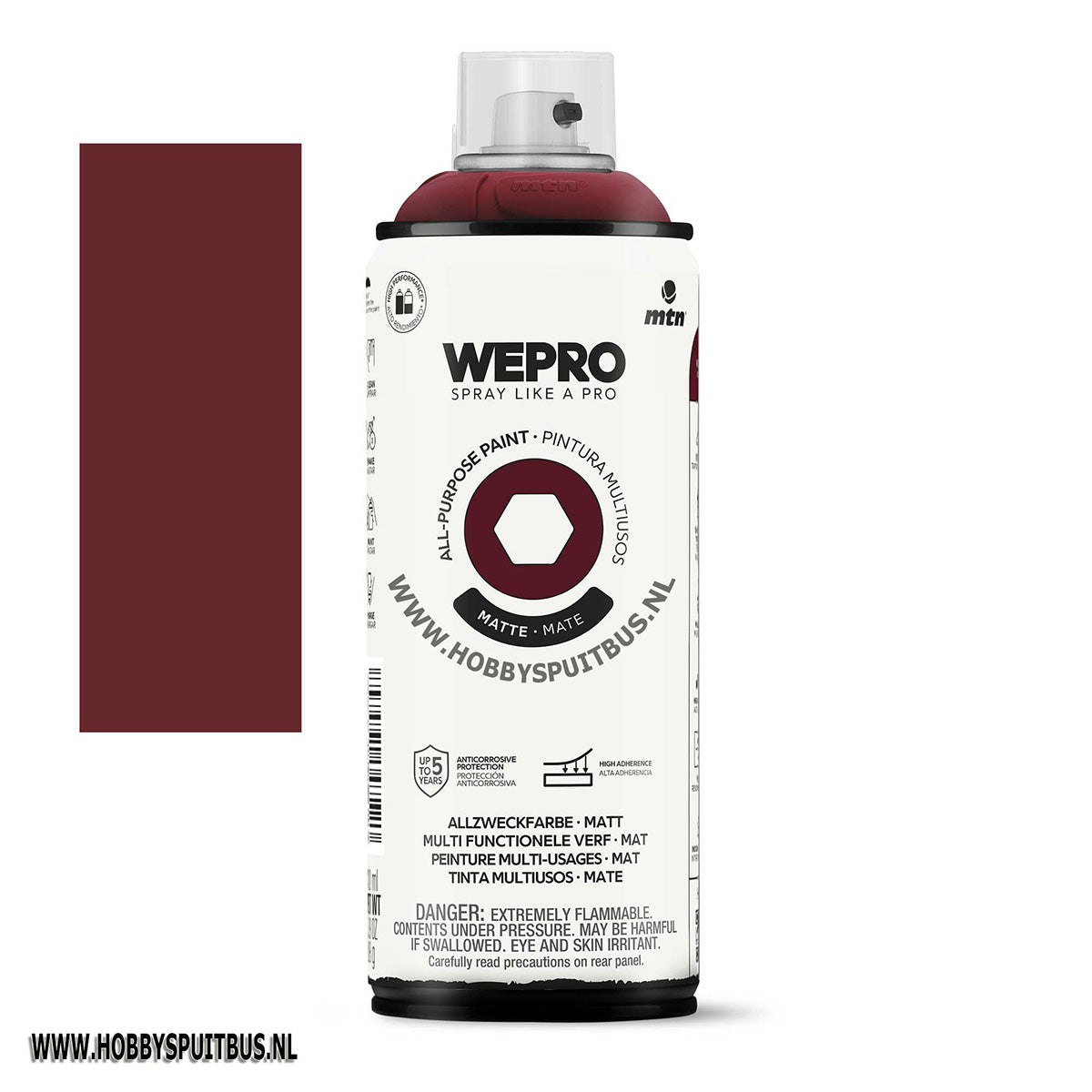 Spuitbus Bordeaux rood 400 ml mat