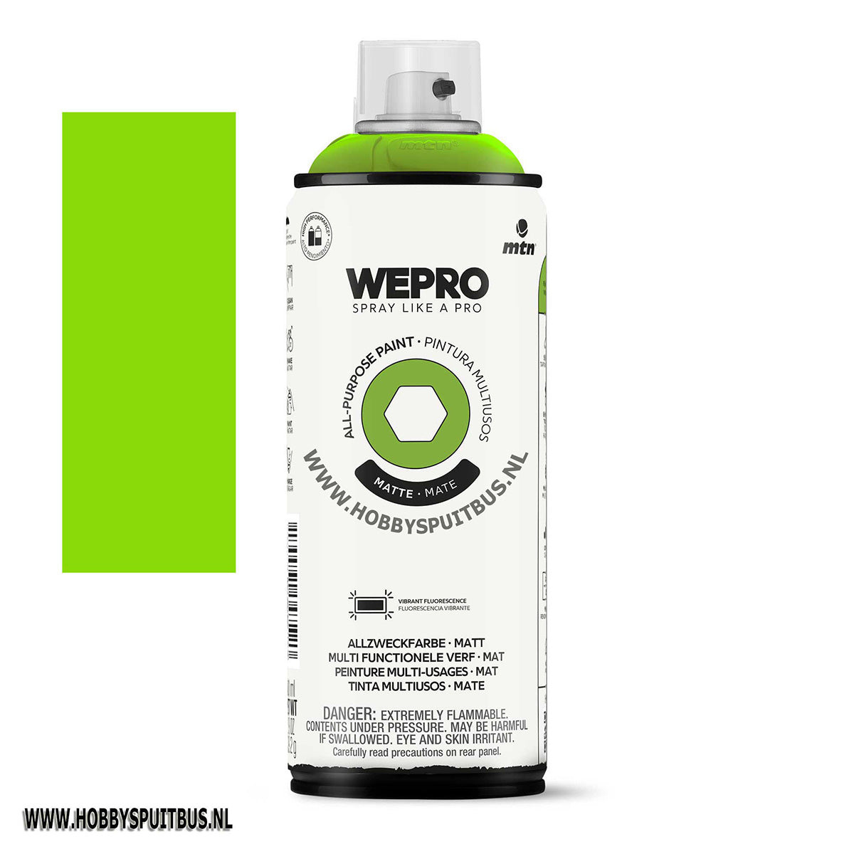 Spuitbus Groen fluor 400 ml Mat