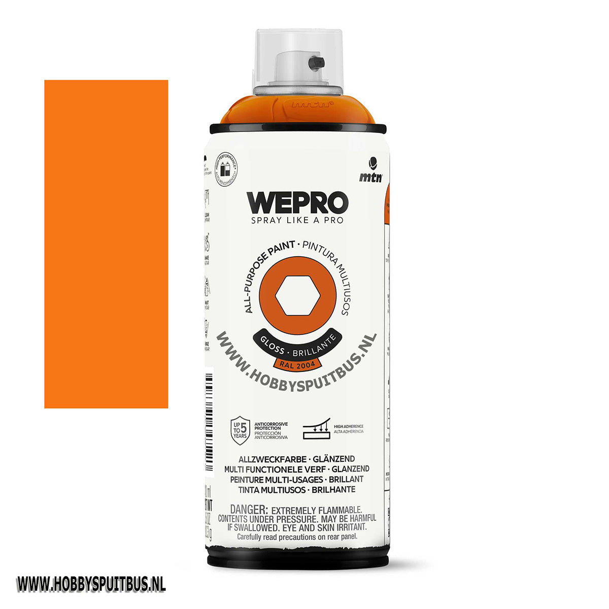 Spuitbus Ral 2004helderoranje 400 ml gloss