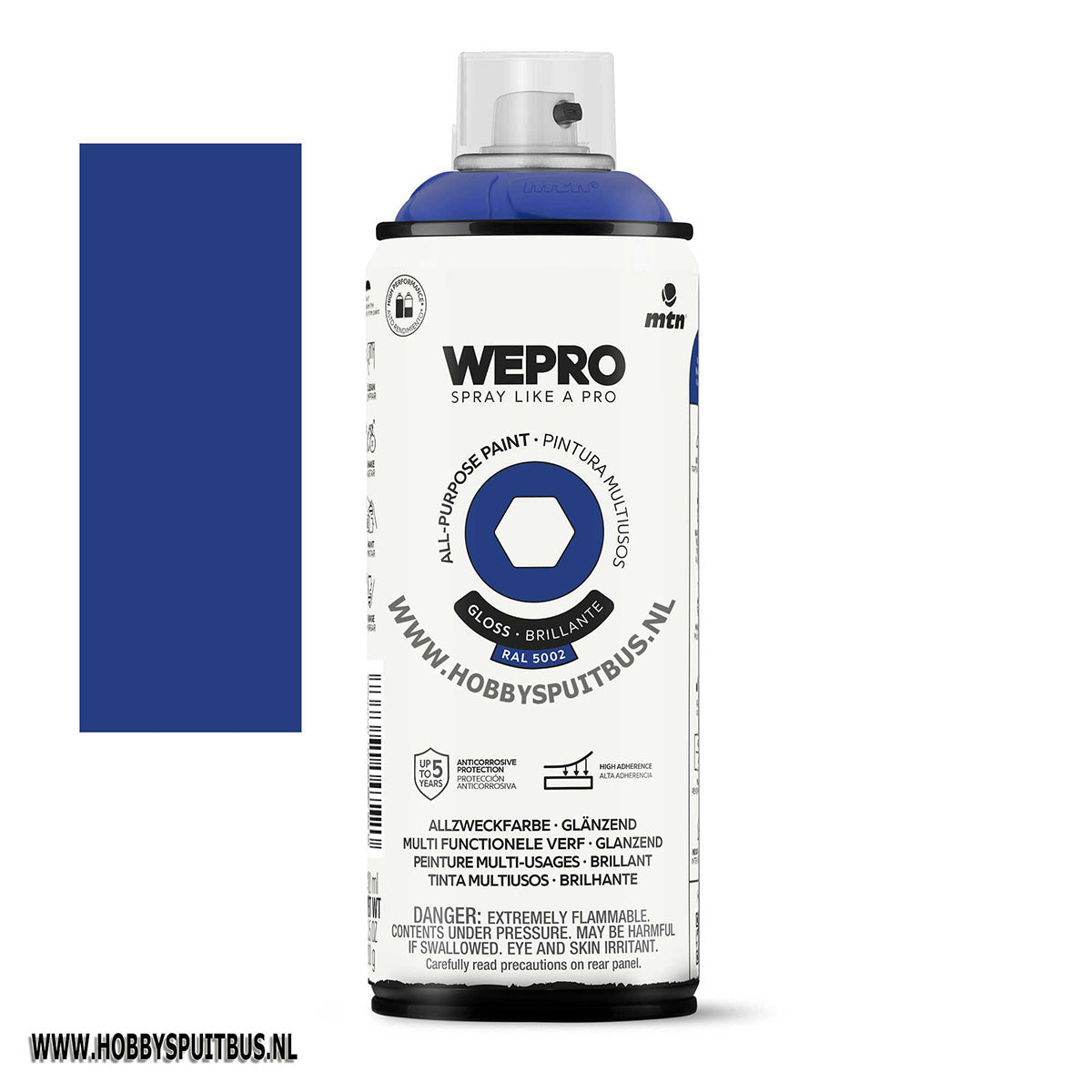 Spuitbus Ral 5002 Ultramarijn blauw 400 ml gloss