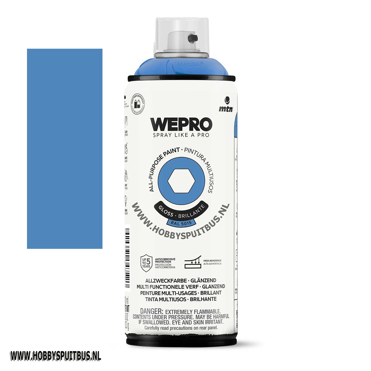 Spuitbus Ral 5015 Hemels blauw 400 ml gloss