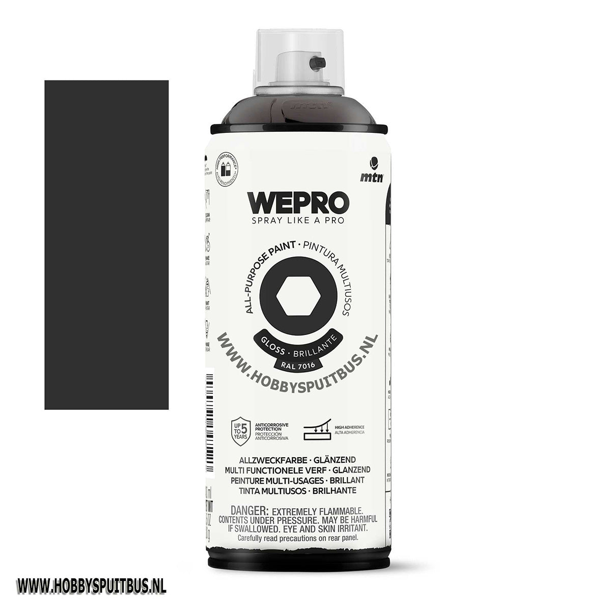 Spuitbus Ral 7016 Antraciet Grijs 400 ml Glossy