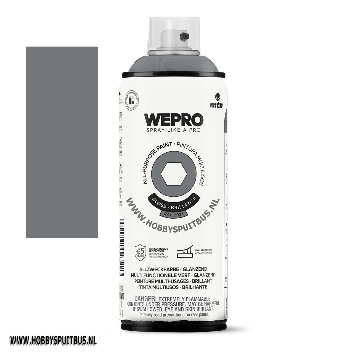 Spuitbus Ral 7031 Grijs MTN WEPRO 400 ml