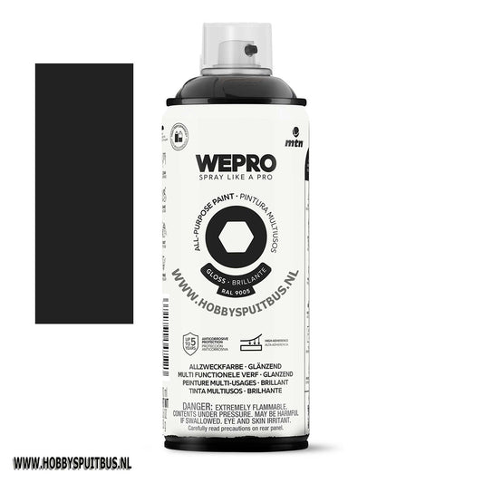 Spuitbus Ral 9005 Zwart 400 ml Glossy