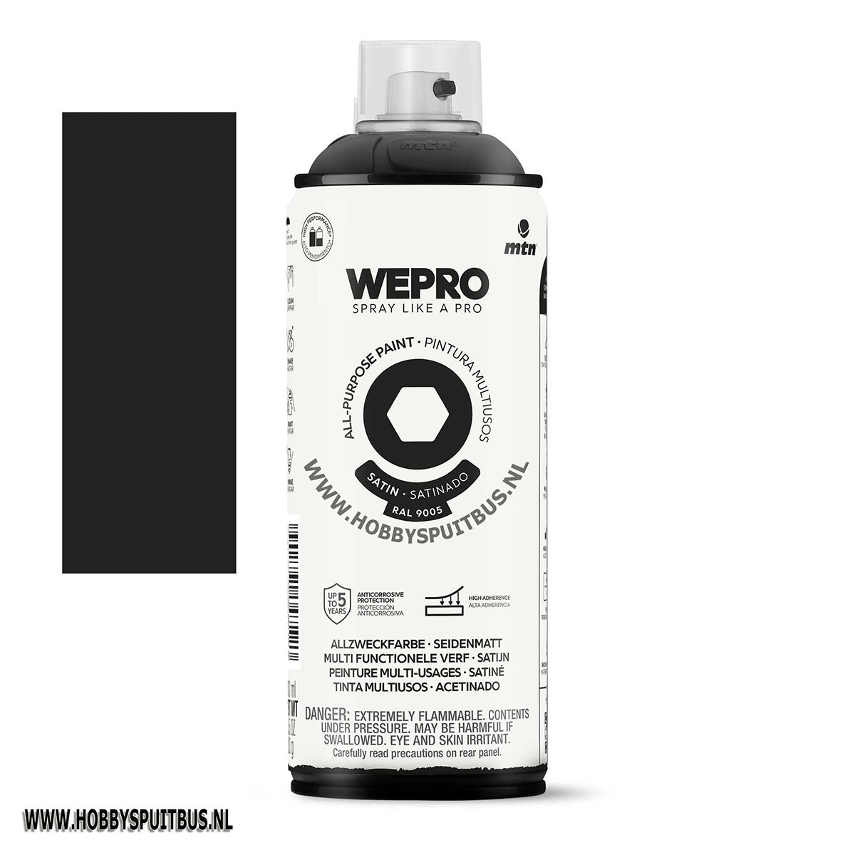 Spuitbus Ral 9005 Zwart 400 ml Satin