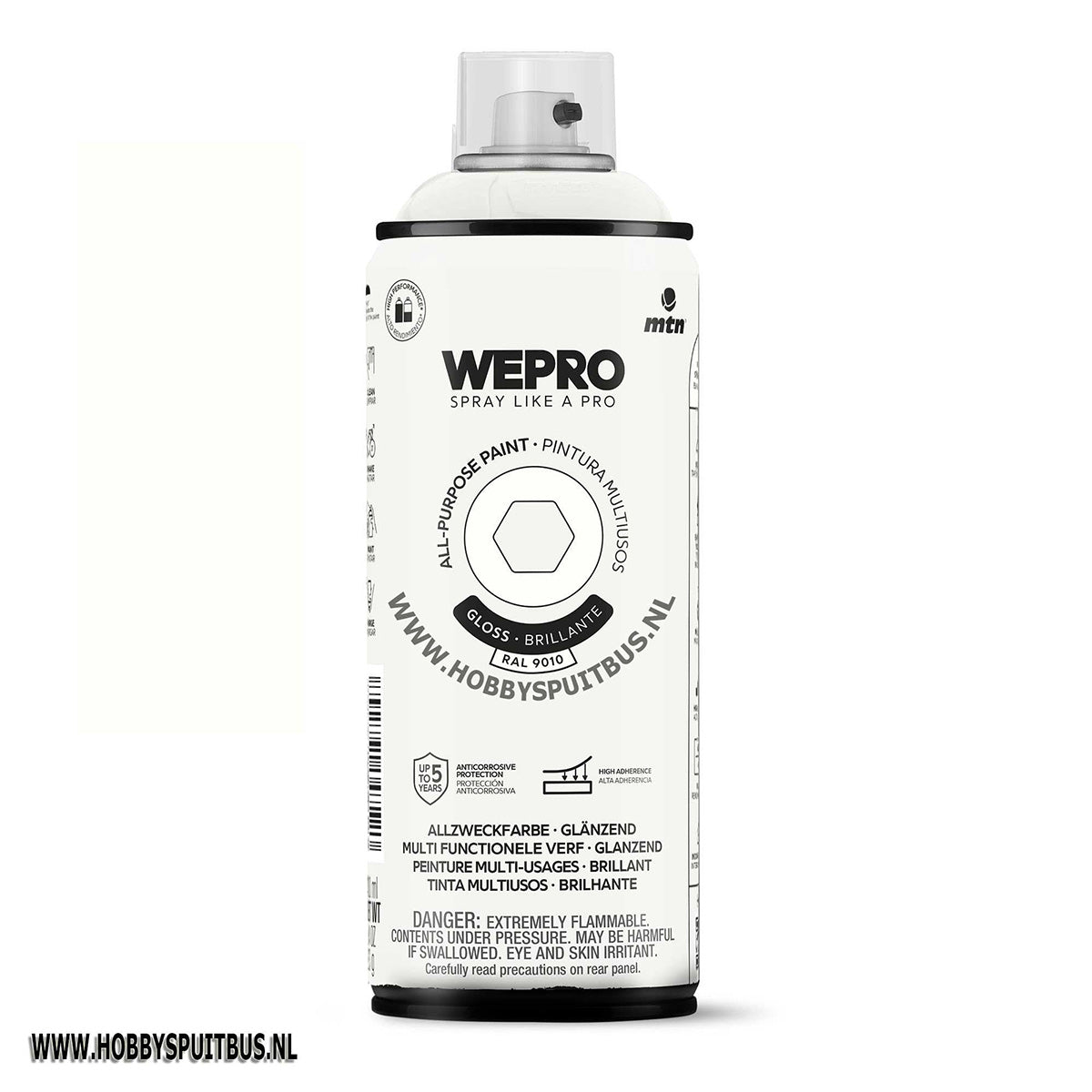 Spuitbus Ral 9010 Wit 400 ml Glossy