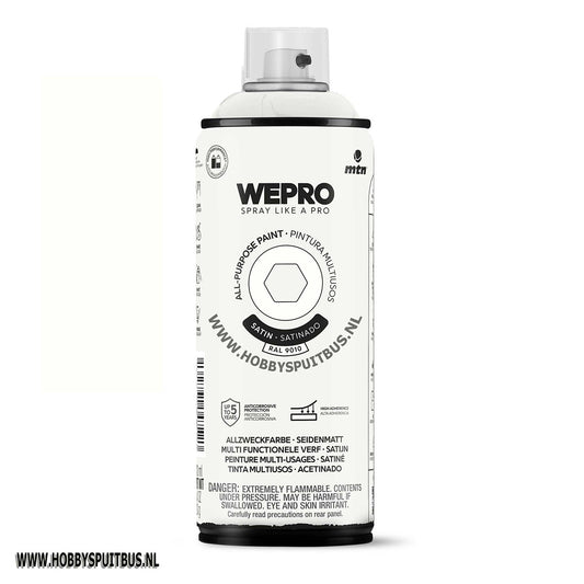 Spuitbus Ral 9010 Wit 400 ml Satin