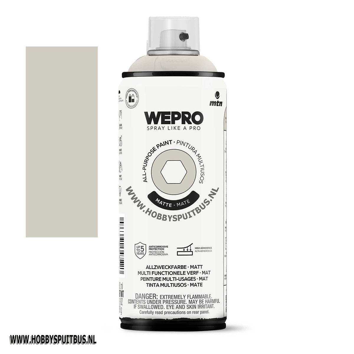 Spuitbus rapa nui grijs mat 400 ml