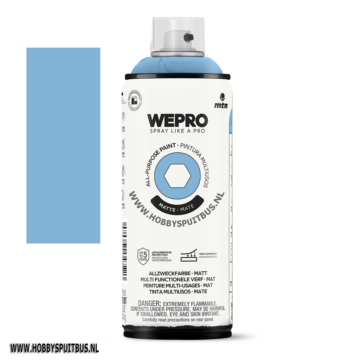 Spuitbus Spell blauw 400 ml mat