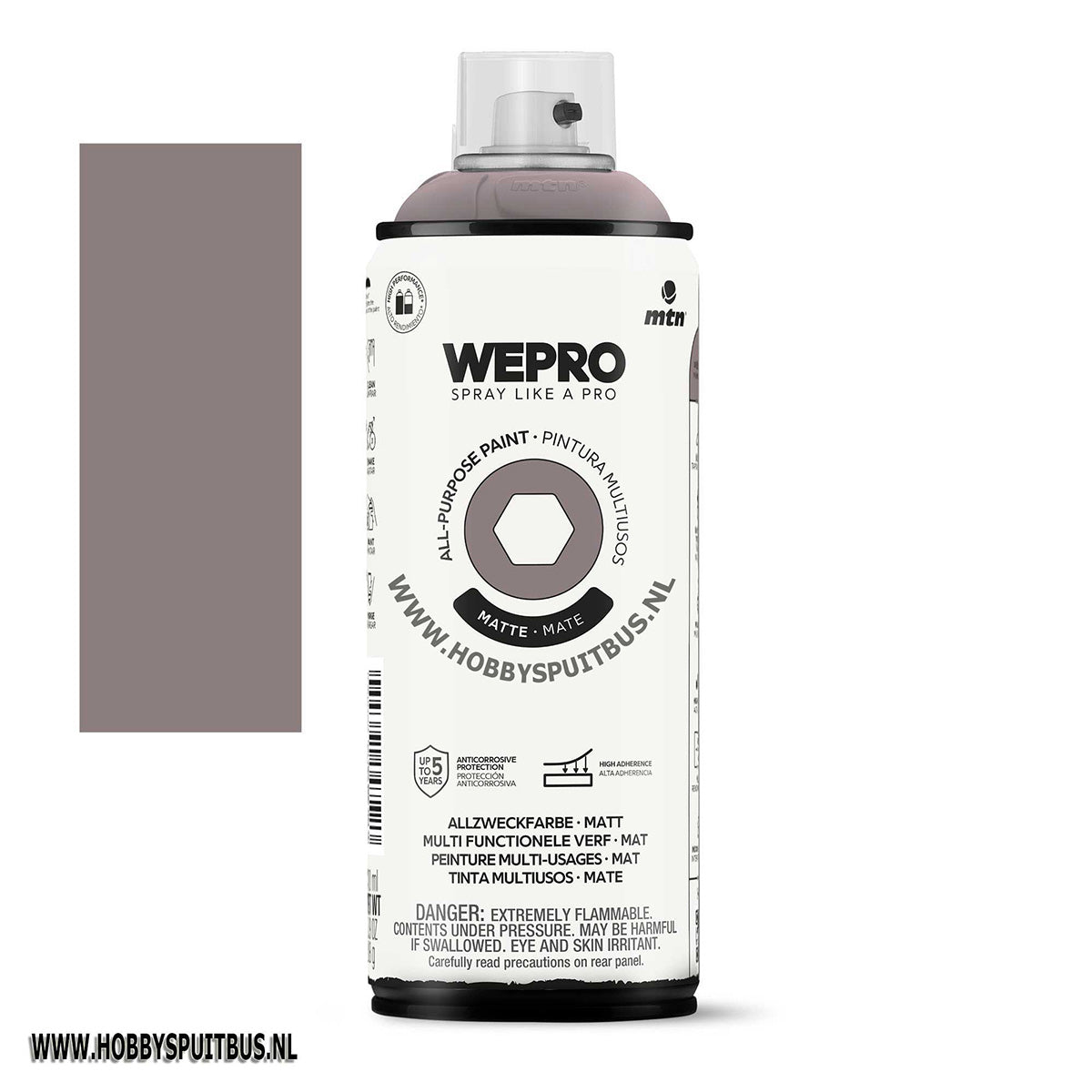 Spuitbus Ukele Bruin 400 ml Mat