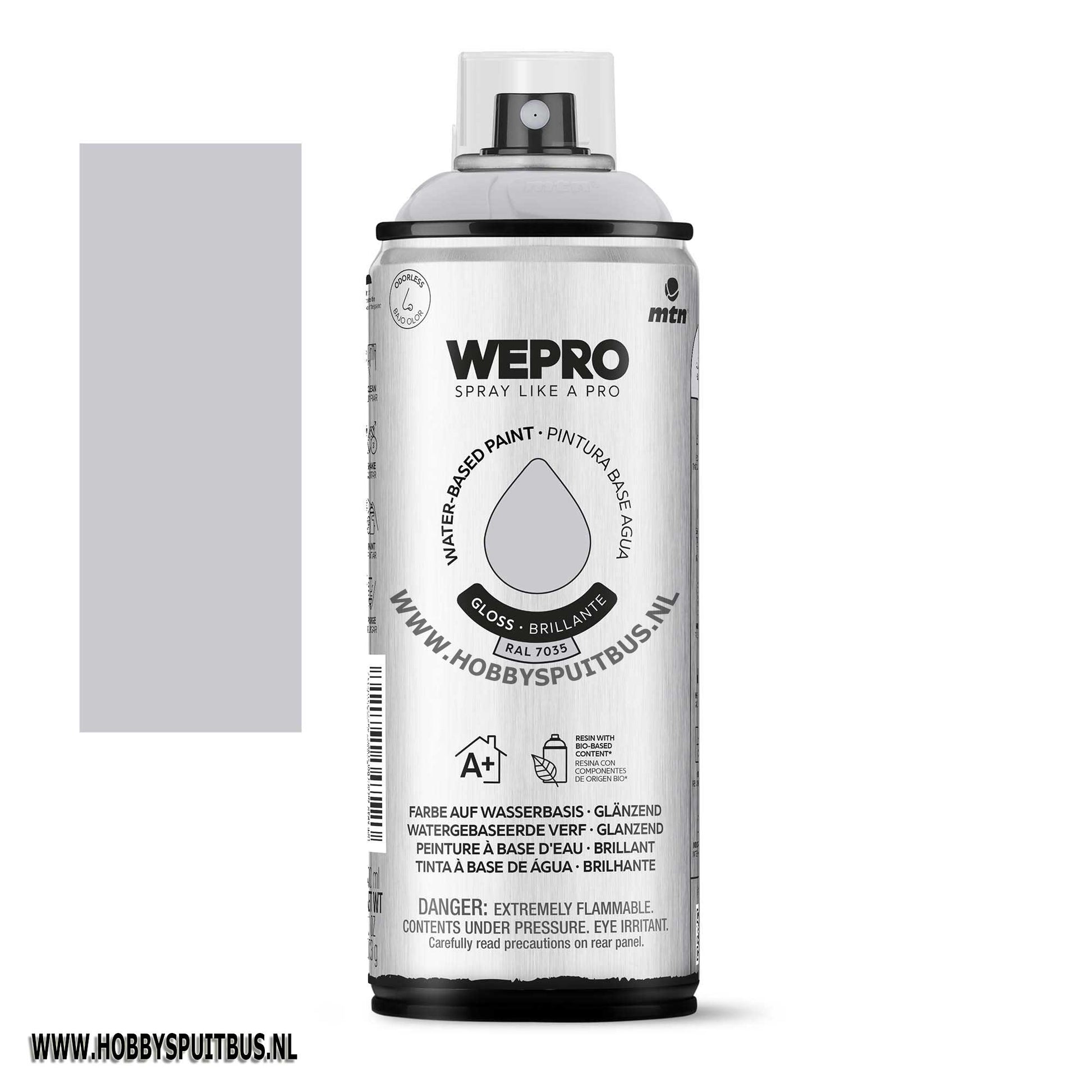 Spuitbus Waterbasis Ral 7035 Lichtgrijs Gloss MTN WEPRO