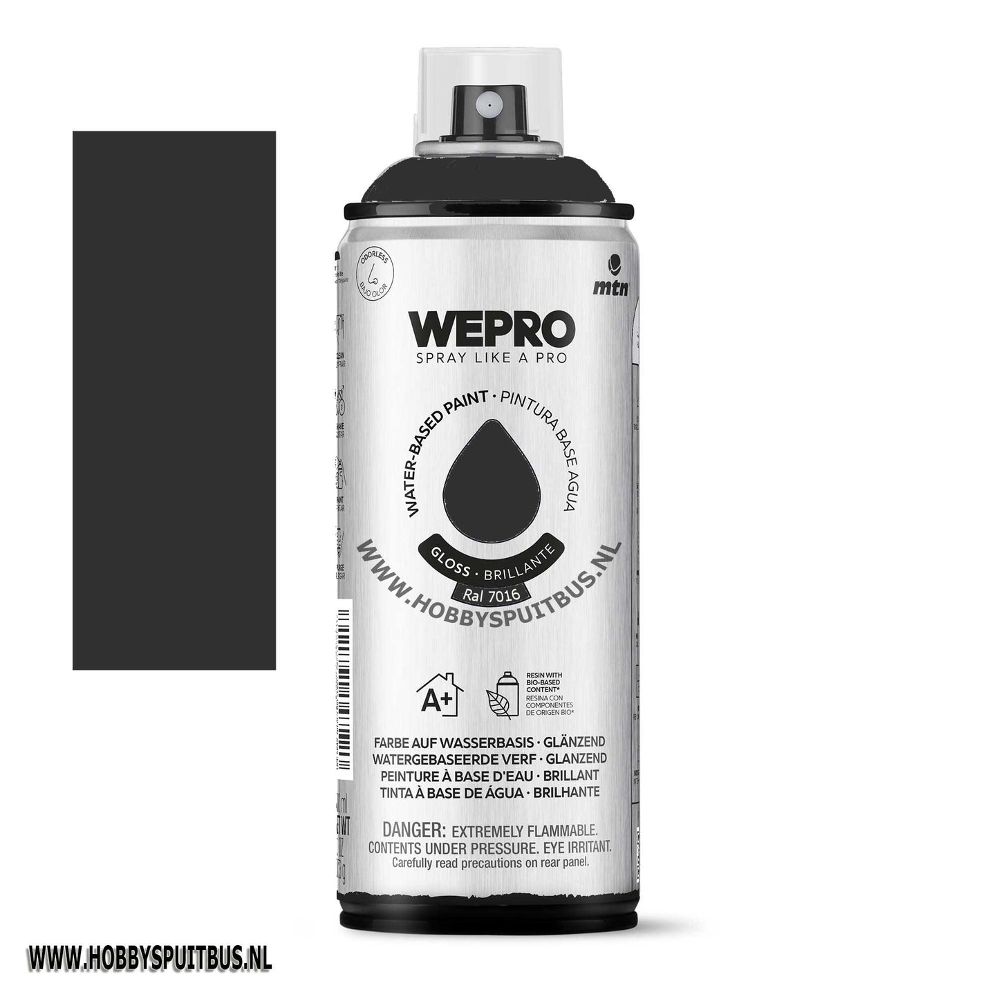 Spuitbus Waterbasis Ral 7016 Antrciet grijs gloss MTN WEPRO