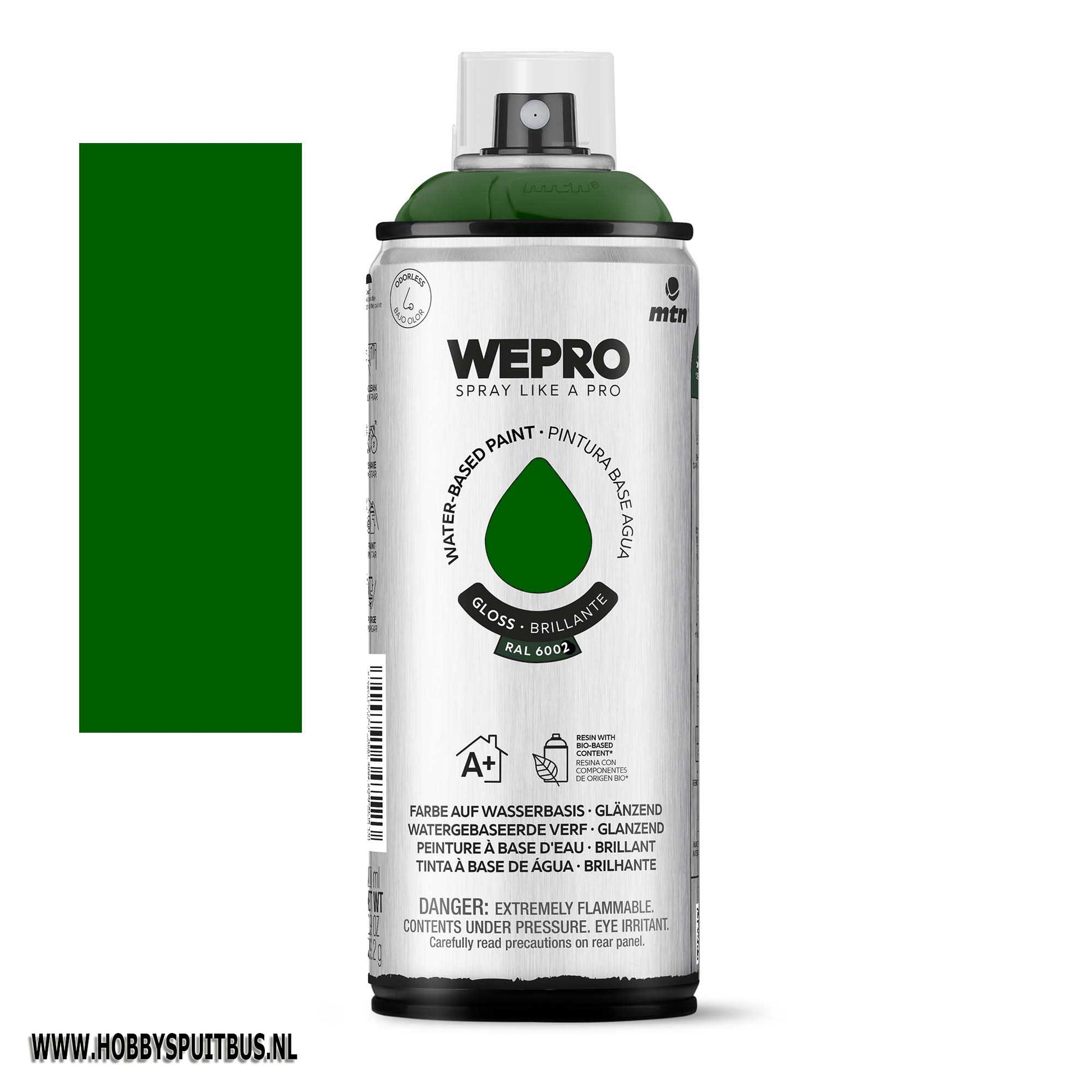 Spuitbus Waterbasis Ral 6002 Groen MTN WEPRO