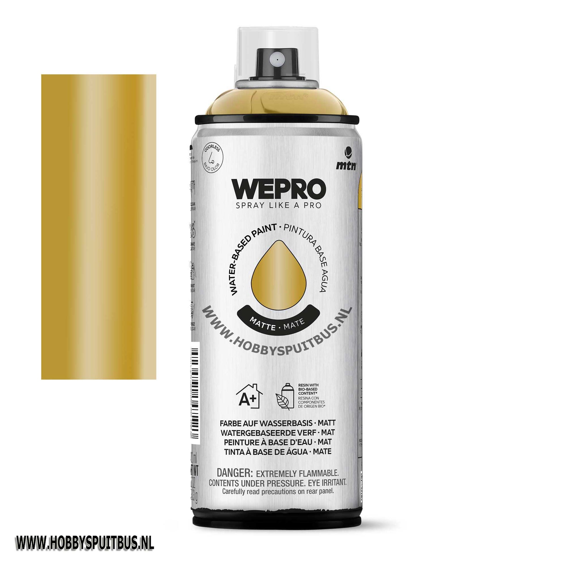 Spuitbus Waterbasis Mat Goud MTN WEPRO