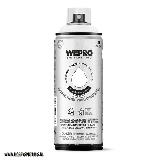 Spuitbus Waterbasis Ral 9016 Verkeers wit gloss MTN WEPRO