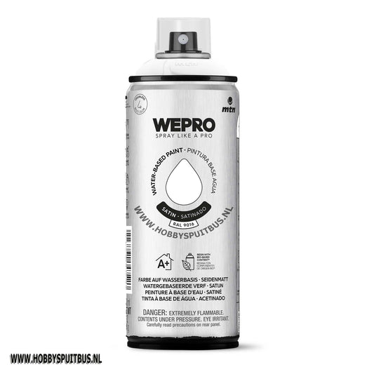Spuitbus Waterbasis Ral 9016 verkeers wit satijn MTN WEPRO