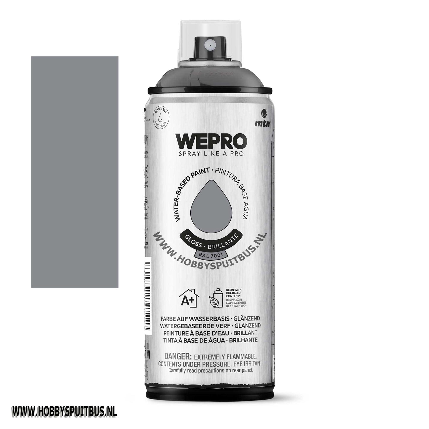 Spuitbus Waterbasis Manchester Grey Mat MTN WEPRO
