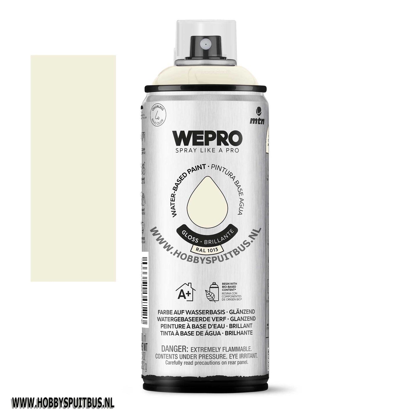 Spuitbus Waterbasis Ral 1013 Perlwhite Gloss MTN WEPRO