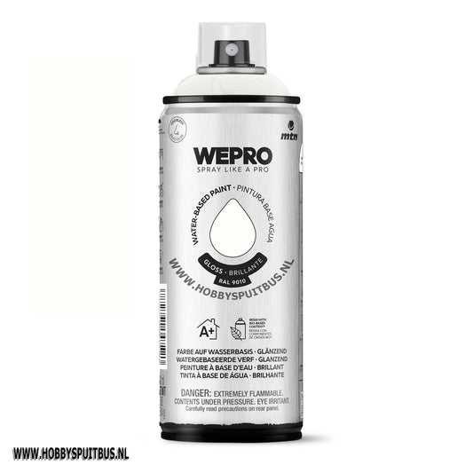 Spuitbus Waterbasis Ral 9010 White Gloss MTN WEPRO