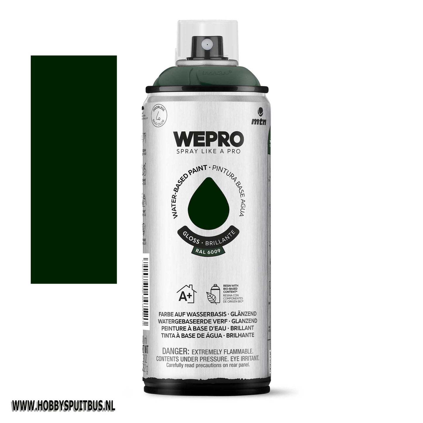 Spuitbus Waterbasis Ral 6009 Dennengroen Gloss MTN WEPRO